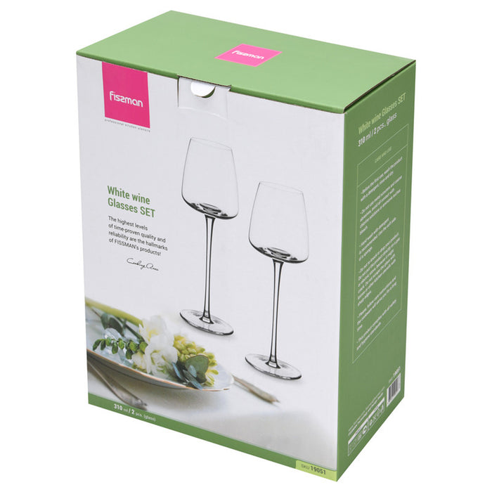 Fissman 2-Piece White Wine Glasses Set 310 ml Glass