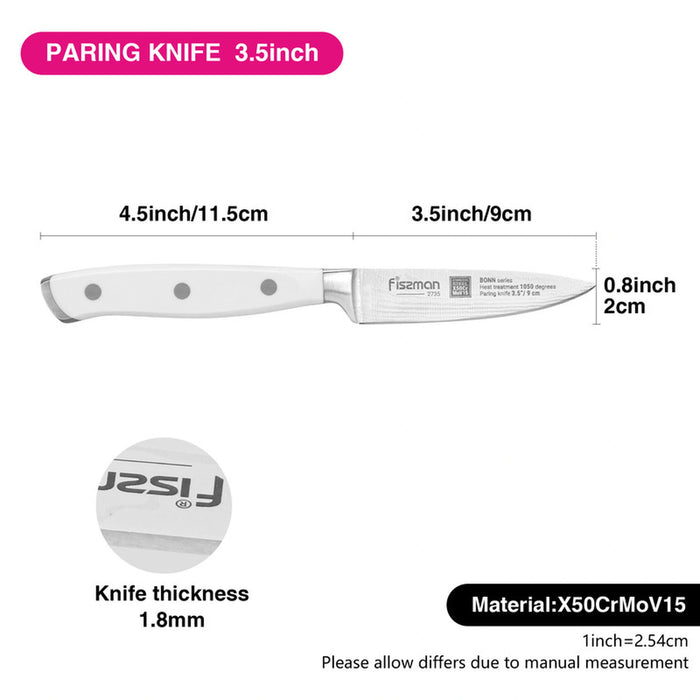 3.5'' Paring Knife Bonn Series, with Sharp Blade and Sturdy Non Slip Handle