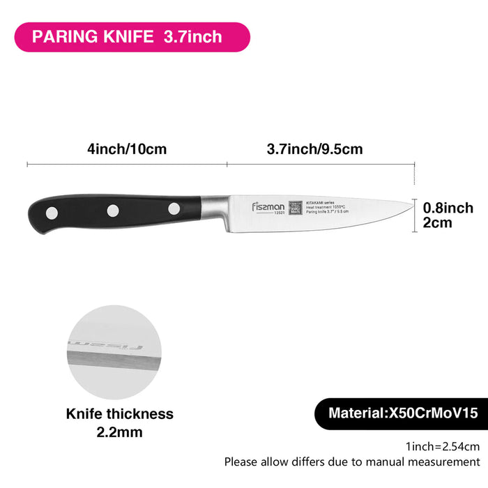 Fissman 3.7" Paring Kitakami Knife Black
