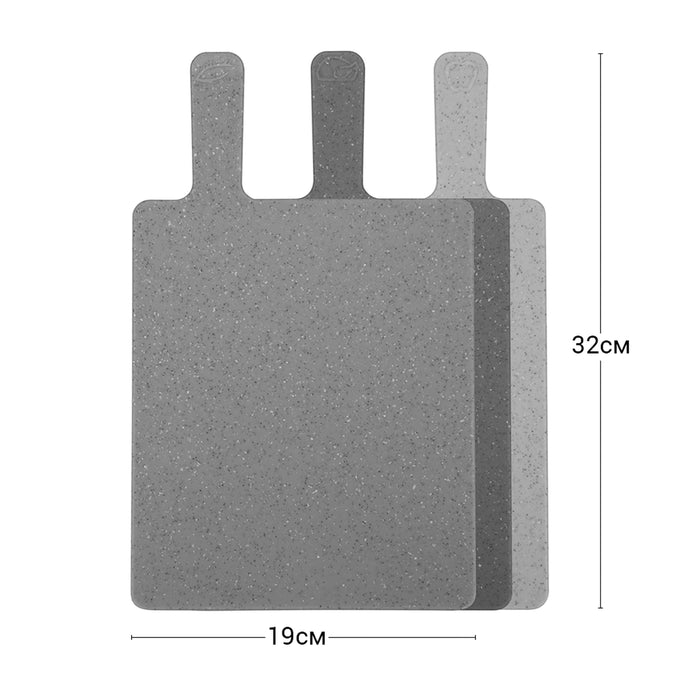 3-Pieces Plastic Chopping Boards with Stand
