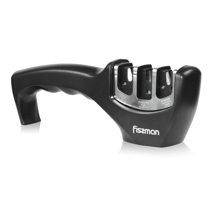 3-Step Knife Sharpener 21cm Black (Ceramic, Carbide, Diamond)