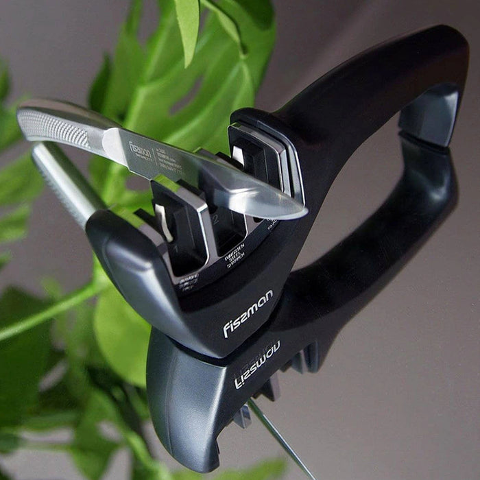 3-Step Knife Sharpener 21cm Black (Ceramic, Carbide, Diamond)