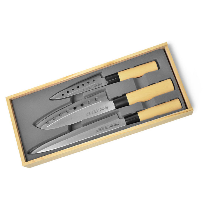 Fissman 3-Piece Non Stick Katana Knifes Brown/Silver 32.5cm