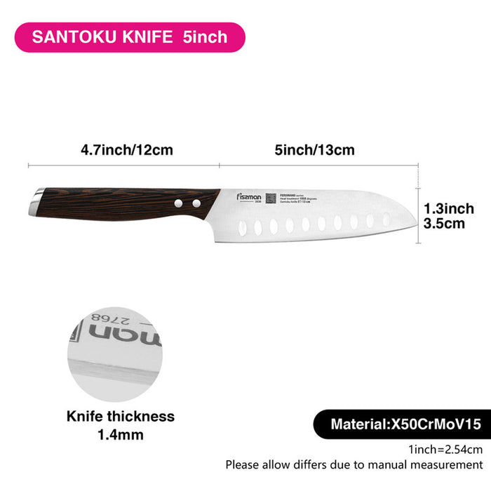 Fissman 5'' Santoku Knife Ferdinand (X50CrMoV15 steel)