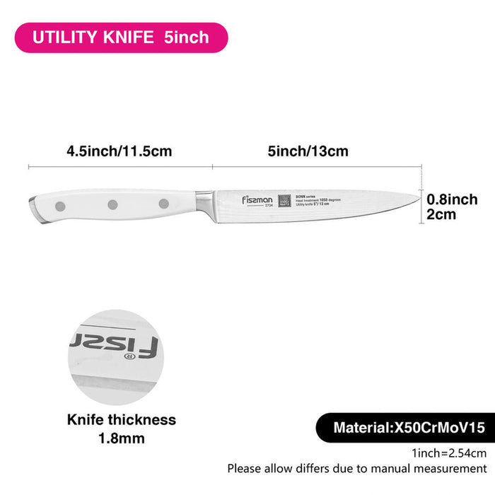 5'' Utility Knife Bonn Series, with Sharp Blade and Sturdy Non Slip Handle