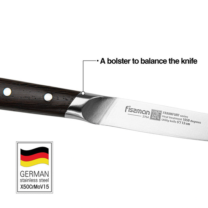 5'' Utility Knife FrankFruit Series, with Sturdy And Elegant Handle, Minimalist Design with Sharp Blade