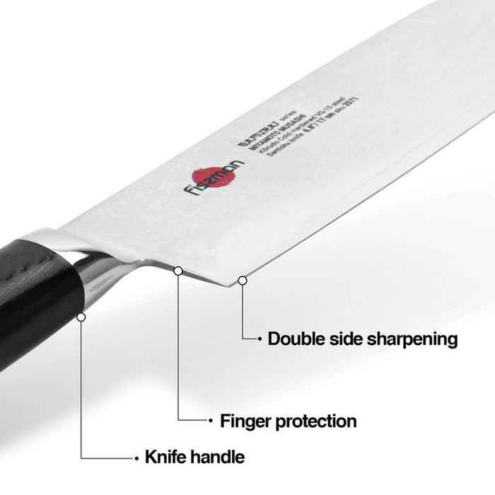 6.8'' Santoku Knife Japanese Utility Knife, Stainless Steel VG-10 Musashi Series
