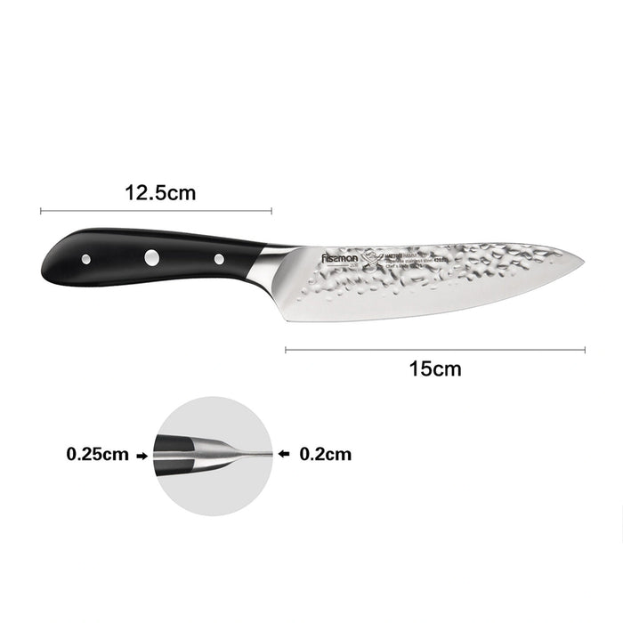 Fissman 6" Chef Knife Hattori Series Black/Silver 6inch