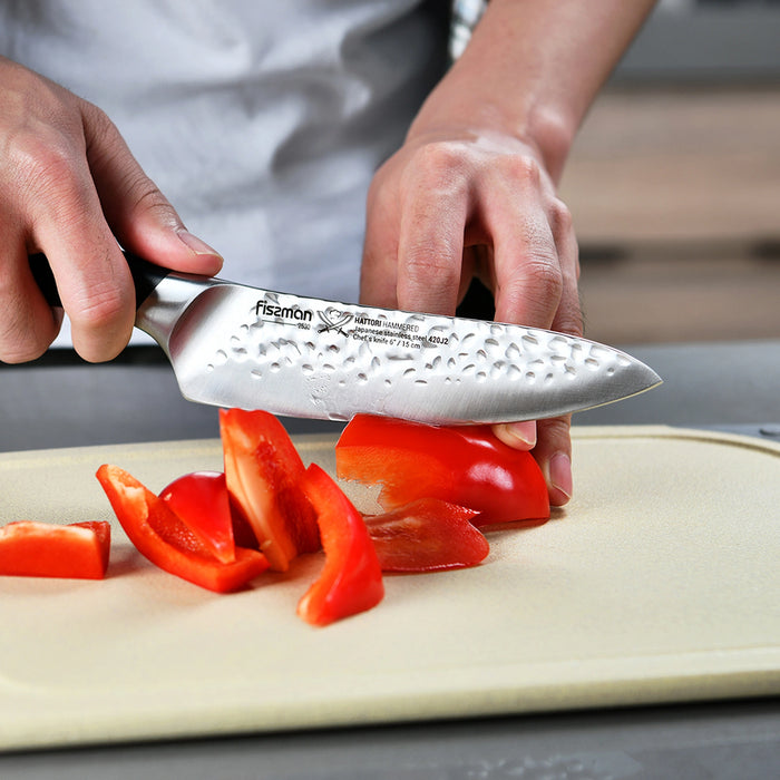 Fissman 6" Chef Knife Hattori Series Black/Silver 6inch