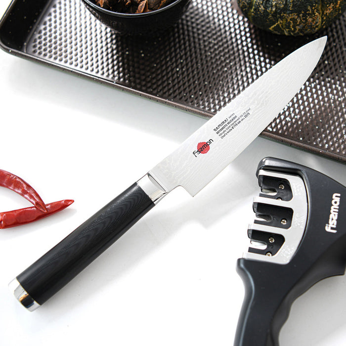 6" Chef's Knife Samurai Musashi 15cm (Steel DAMASCUS)