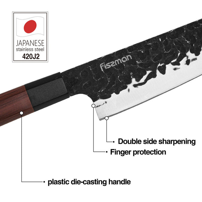 Fissman 6-Piece Knife Set Kendo Series with Magnet Bar And Sharpener X30Cr13 Steel