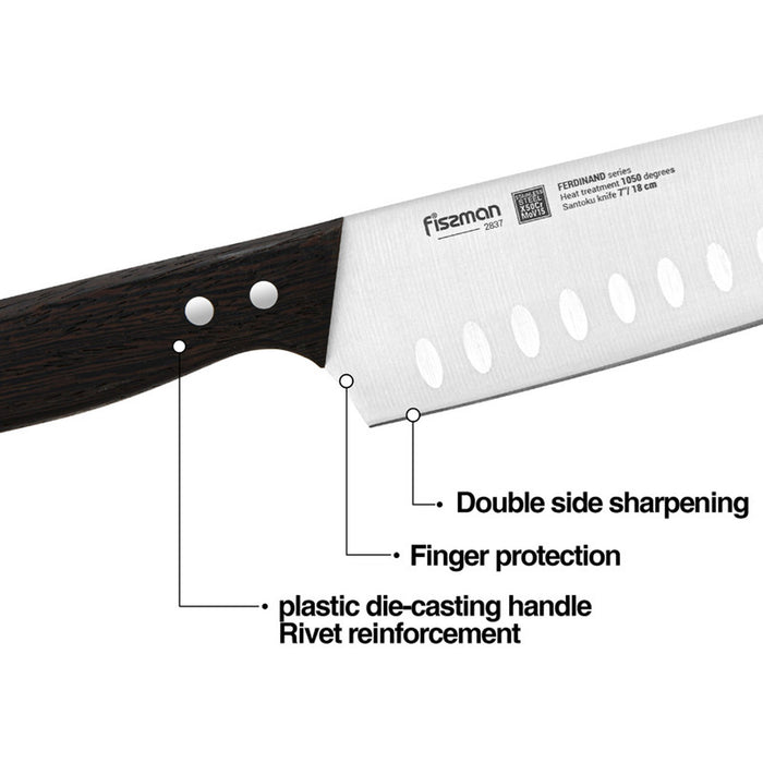 Fissman 7'' Santoku Knife Ferdinand (X50CrMoV15 steel)