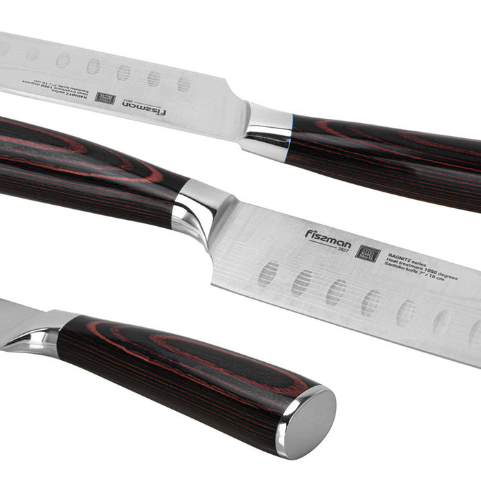 Fissman 7'' Santoku Knife Japanese Utility Knife, German Alloy X50CrMoV15 Stainless Steel Ragnitz Series