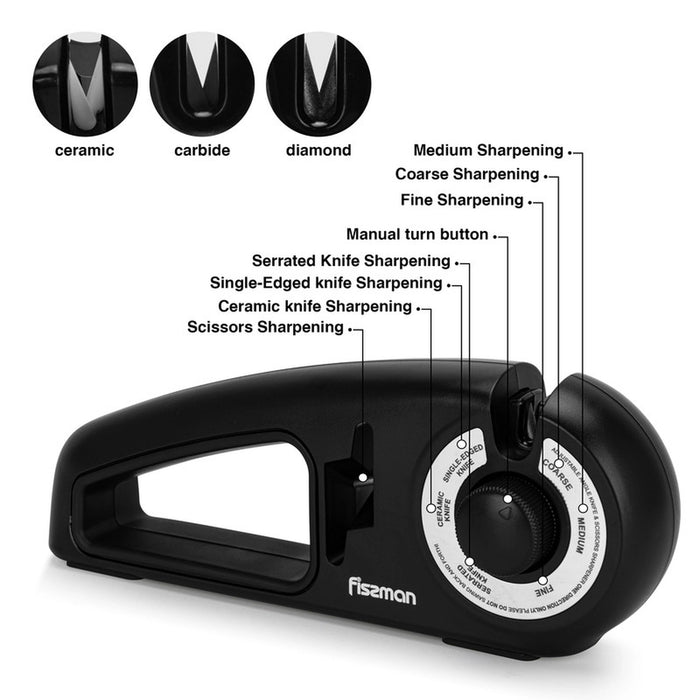 Fissman 7-Stage Knife Sharpener w/Scissors Sharpening Slot