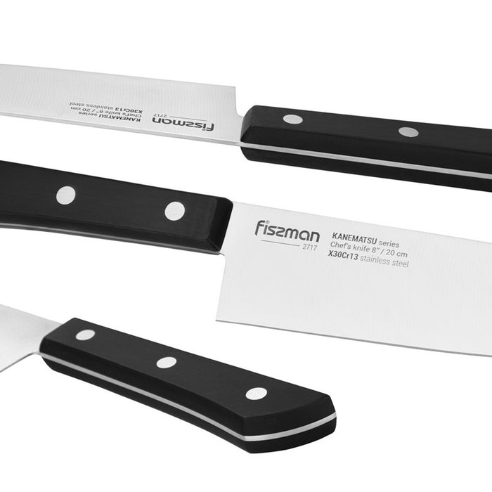 Fissman 7-Piece Knife Set Kanematsu with Wooden Block X30Cr13 Steel