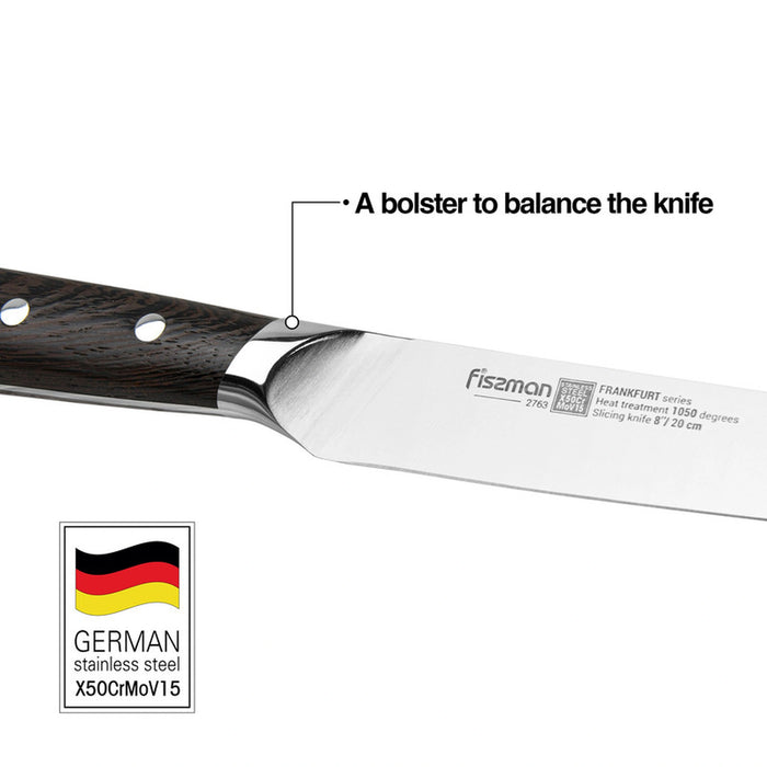 8'' Slicing Knife FrankFruit Series, with Sturdy And Elegant Handle, Minimalist Design with Sharp Blade, Fruits&Vegetable, Meat, Chopping Slicing, Home, Kitchen,And Restaurant