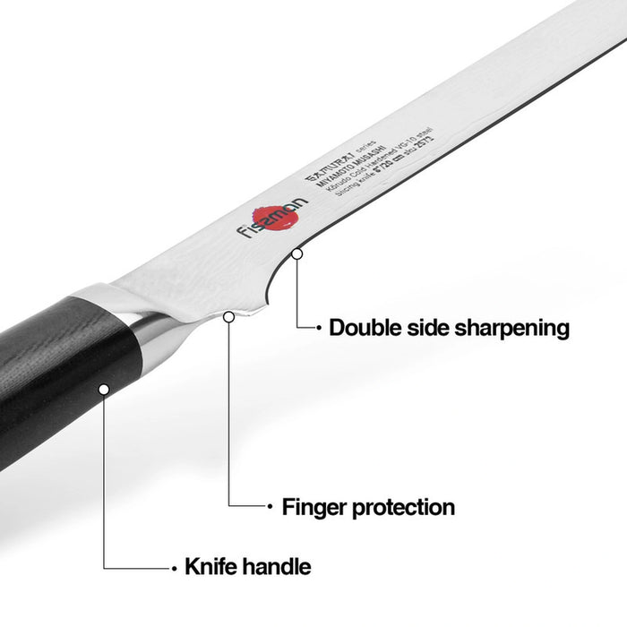 8" Slicing Knife Samurai Musashi 20cm (Steel DAMASCUS)