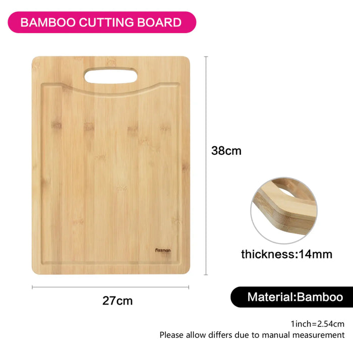 Fissman Bamboo Fiber Cutting Board Brown 38x27x1.4cm