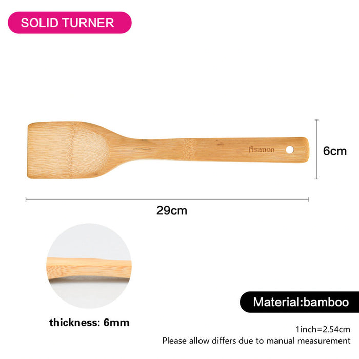 Fissman Bamboo Flat Turner - Heat Resistant Soft Grip Turner, Bamboo