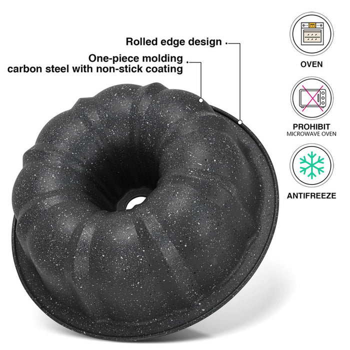 Bundtform Pan 25cm, Carbon Steel Granite Non Stick Fissman