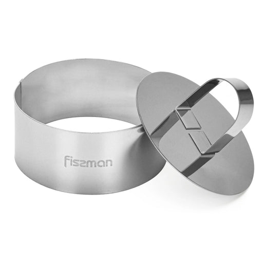 Cake Mold-Cake Ring, Stainless Steel 10cm Cake Mold with Pusher, Mousse and Pastry Baking Ring Mold Fissman
