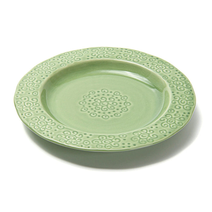 Ceramic Green Crackle Plate (23cm)