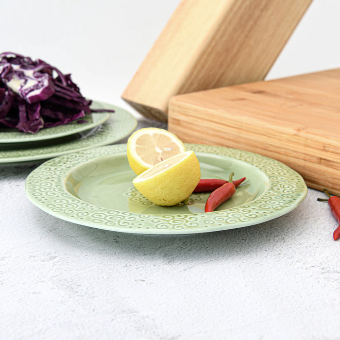 Ceramic Green Crackle Plate (23cm)
