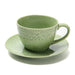 Ceramic Mug And Saucer Set Green Crackle, Dishwasher&Microwave Safe, Breakfast Cup, for Coffee, Cocoa, Cappuccino, Milk, Hot Water With Lemon, Tea, Hot Choco For Kids, For Coffee Lover(260ml) Fissman