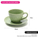 Ceramic Mug And Saucer Set Green Crackle, Dishwasher&Microwave Safe, Breakfast Cup, for Coffee, Cocoa, Cappuccino, Milk, Hot Water With Lemon, Tea, Hot Choco For Kids, For Coffee Lover(260ml) Fissman