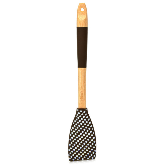Fissman Chefs Tools Silicone Skimmer with Wooden Handle Brown/Beige 32cm