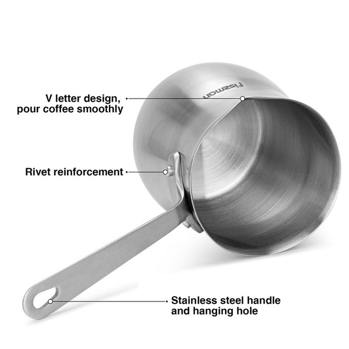 Fissman Coffee Pot 810 ml With Induction Bottom (Stainless Steel) Silver