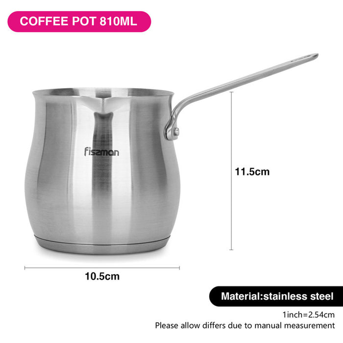 Fissman Coffee Pot 810 ml With Induction Bottom (Stainless Steel) Silver