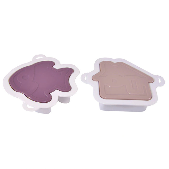 Fissman Cookie Cutters Stamps Set House And Fish Shape Biscuit Cutter Funny Cookie Stamps Embossed Cookie Cutters for Treats DIY Baking Cookie Supplies 2pcs