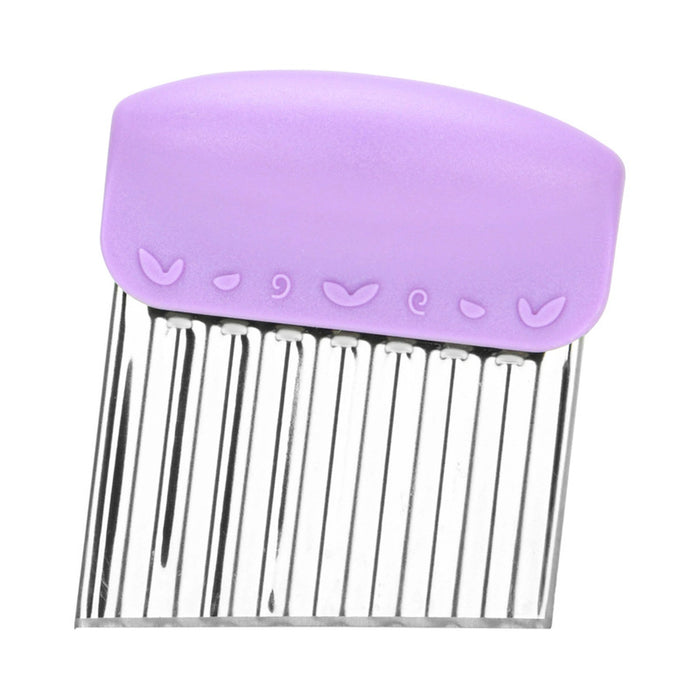 Fissman Crinkle Cut Tool, All-In-One Multifunctional Wavy Chopper Stainless Steel Tool Assistant, Suitable for Vegetable Safe Potato Slicer Cutter French Fry Cutting Tool Kitchen Gadgets. (Purple)