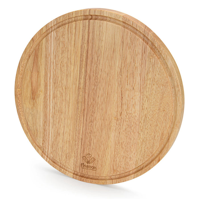 Cutting Board 35cm Rubber Wood, for Chopping Meat, Vegetables, Fruits, Cheese, Knife Friendly Serving Tray, with Juice Groove and Thick