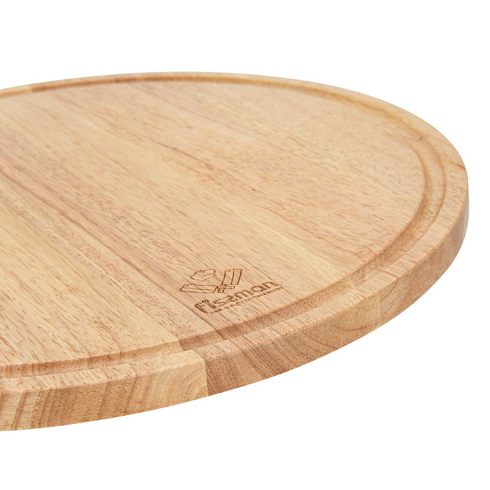 Cutting Board 35cm Rubber Wood, for Chopping Meat, Vegetables, Fruits, Cheese, Knife Friendly Serving Tray, with Juice Groove and Thick