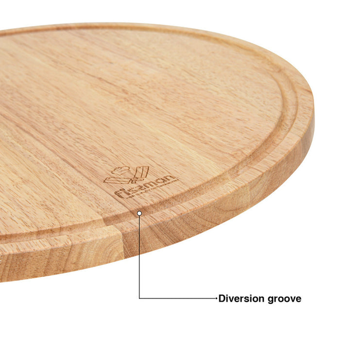 Cutting Board 35cm Rubber Wood, for Chopping Meat, Vegetables, Fruits, Cheese, Knife Friendly Serving Tray, with Juice Groove and Thick