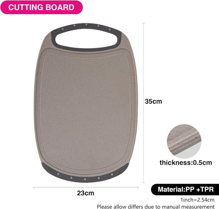 Fissman Cutting Board 35cm with Juice Groove And Non Slip Bottom Plastic