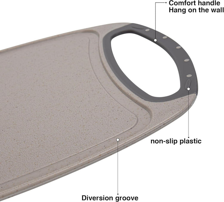 Fissman Cutting Board 35cm with Juice Groove And Non Slip Bottom Plastic