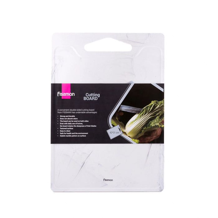 Cutting Board, Plastic Chopping Board, Slicing Board Reversible (42cm)