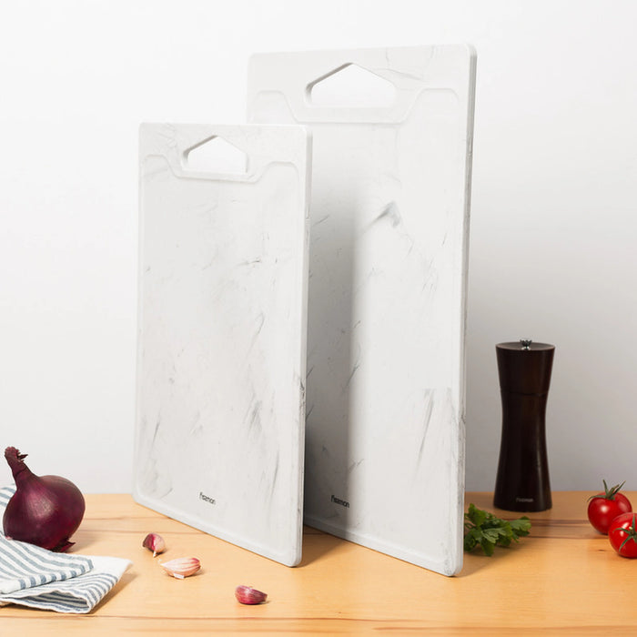 Cutting Board, Plastic Chopping Board, Slicing Board Reversible (42cm)