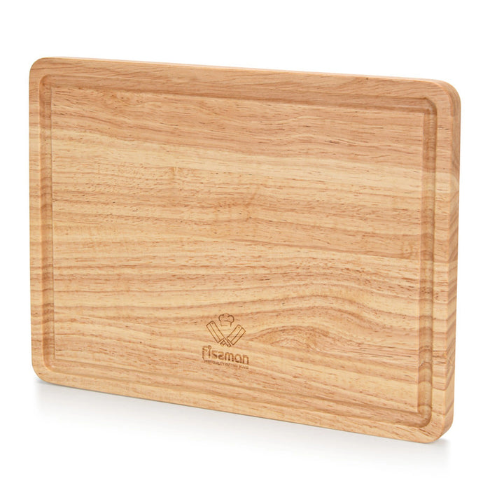 Cutting Board Rubber 30cm Wood, for Chopping Meat, Vegetables, Fruits, Cheese, Knife Friendly Serving Tray, with Juice Groove and Thick