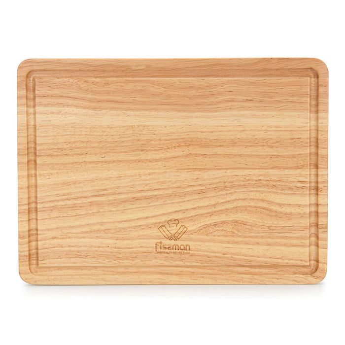 Cutting Board Rubber 30cm Wood, for Chopping Meat, Vegetables, Fruits, Cheese, Knife Friendly Serving Tray, with Juice Groove and Thick