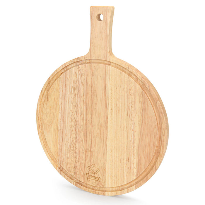 Cutting Board Rubber Wood, for Chopping Meat, Vegetables, Fruits, Cheese, Knife Friendly Serving Tray, with Juice Groove and Thick (40cm)