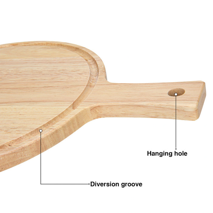Cutting Board Rubber Wood, for Chopping Meat, Vegetables, Fruits, Cheese, Knife Friendly Serving Tray, with Juice Groove and Thick (40cm)