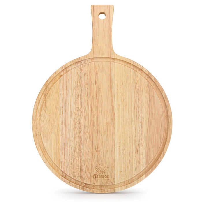 Cutting Board Rubber Wood, for Chopping Meat, Vegetables, Fruits, Cheese, Knife Friendly Serving Tray, with Juice Groove and Thick (40cm)