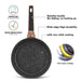 Deep Fry Pan DIAMOND 24 cm, Forged Aluminum, Greblon C3+ Black Marble Coating, Wooden Soft Touch Dandle Fissman