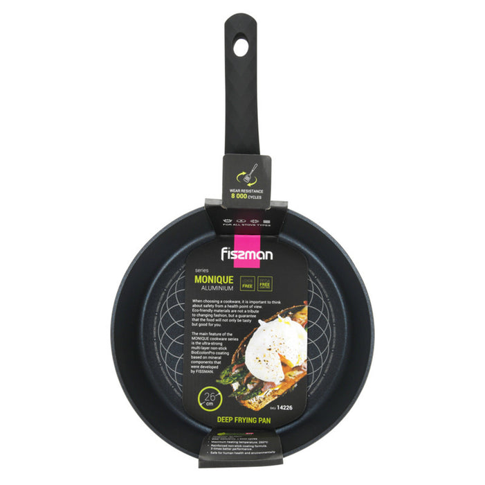 Fissman Deep Frying Pan 26cm Monique Series With Induction Bottom (Aluminium With Non-Stick Coating)