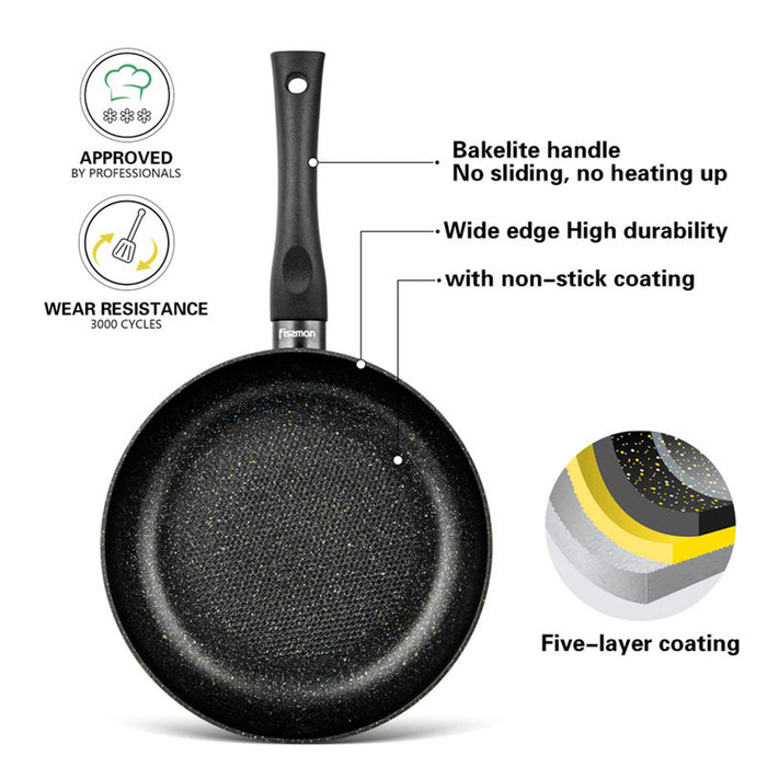 Fissman Deep Frying Pan 26cm Promo Series With Induction Bottom (Aluminium With Non-Stick Coating)