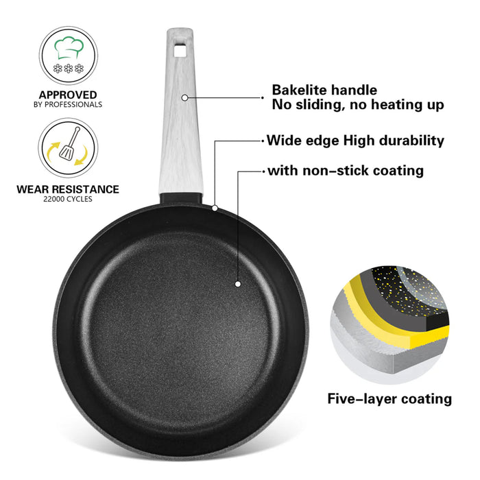 Fissman Deep Frying Pan 28cm Mira Series Aluminum And Non Stick Coating with Induction Bottom